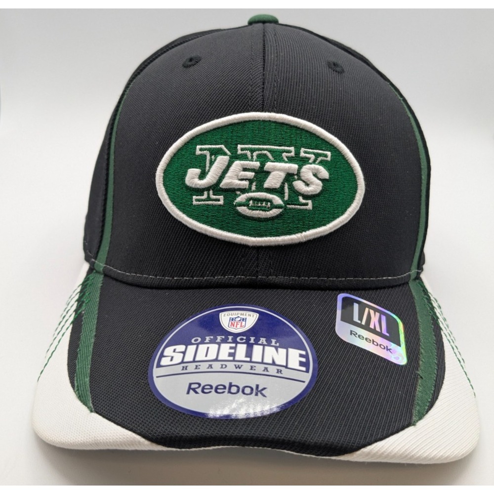New York Jets Hat Cap XL Black Green NFL Football Reebok Y2K New Mens